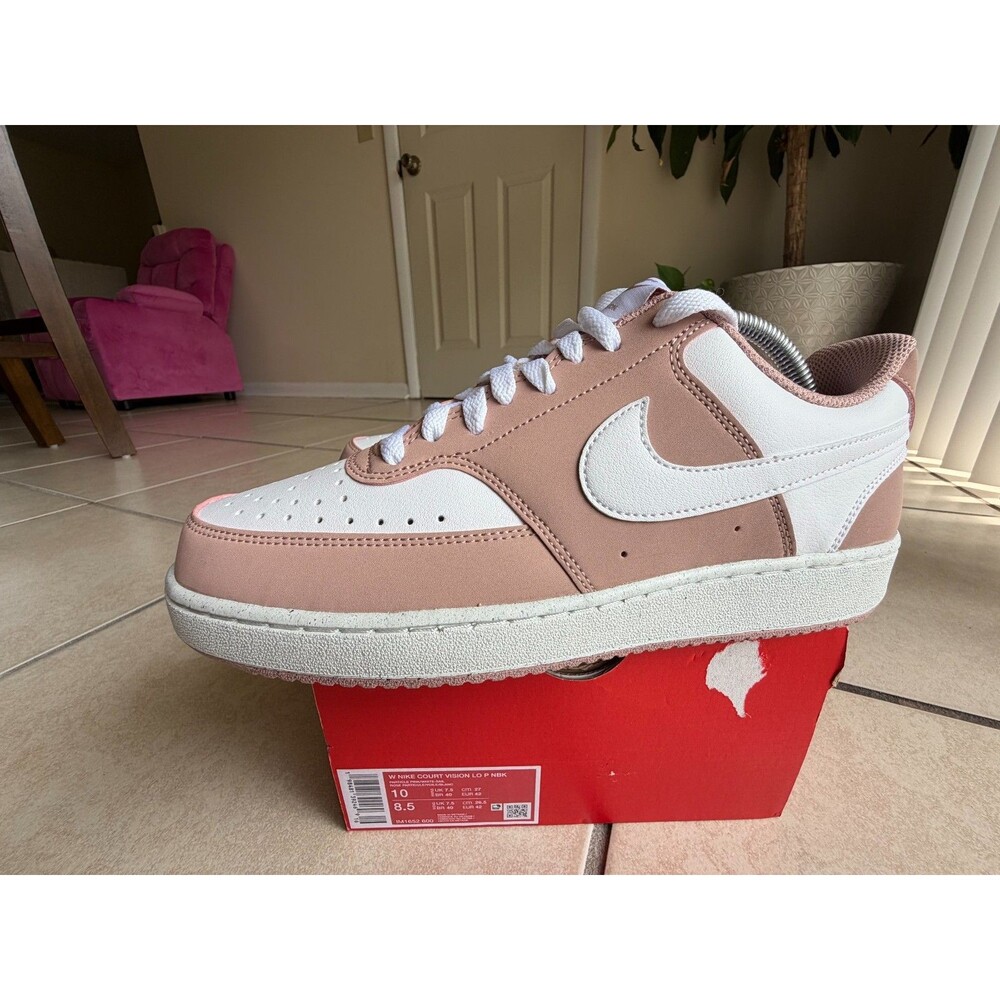 Nike Court Vision Low Next Nature Pink Mauve White Women's Shoes Size 8.5 NWOB